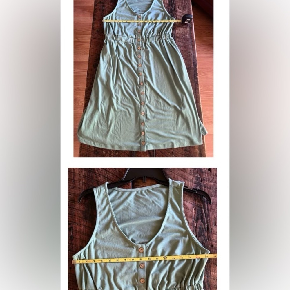 Adorable green boho dress size large - Picture 3 of 11
